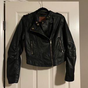 Miss London Faux Leather Moto Jacket